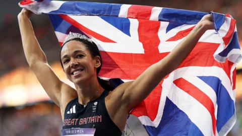 Katarina Johnson-Thompson celebrates Olympic silver