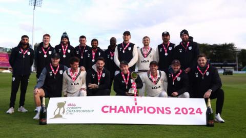 Surrey celebrate winning the 2024 County Championship