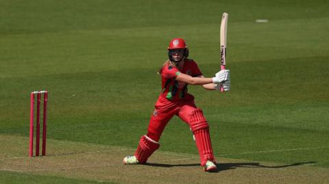 Darcey Carter of Lancashire batting