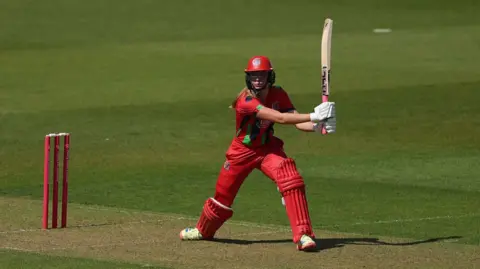 Darcey Carter of Lancashire batting