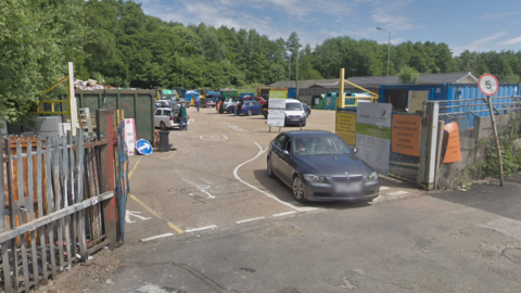 A Google Street image of the entrance to the recycling centre