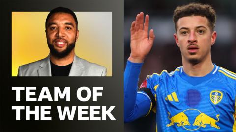 Troy Deeney Team of the Week graphic with Ethan Ampadu on the right hand side