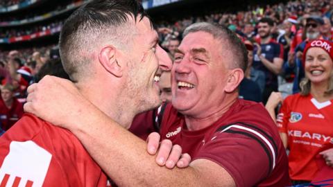 Cork's Patrick Horgan celebrates the victory with supporters