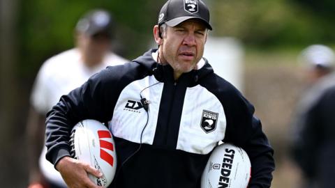 New Zealand assistant coach Nathan Cayless during a training session