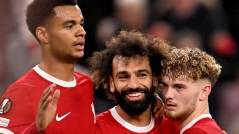 Liverpool players celebrate