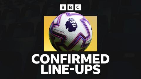 A Premier League football against a yellow and black background with the text: "Confirmed line-ups"