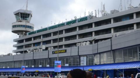 Passengers at the Murtala Muhammed International Airport (MMIA