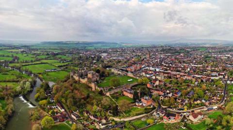 A generla view of Ludlow in Shropshire 