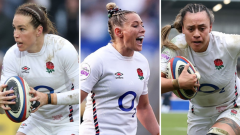 England trio Emily Scarratt, Natasha Hunt and Maddie Feaunati