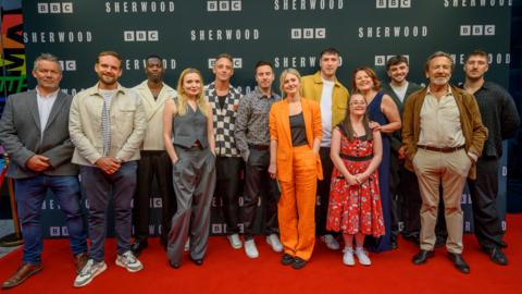 Cast of Sherwood on red carpet