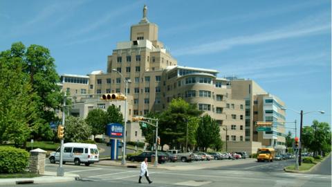 An exterior of the hospital in Camden, New Jersey