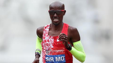 Mo Farah at the 2019 London Marathon