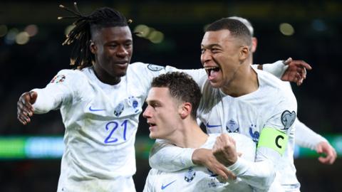 France celebrate Pavard's brilliant second-half winner