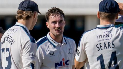 Yorkshire celebrate wicket