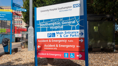 A sign for Southampton General Hospital 