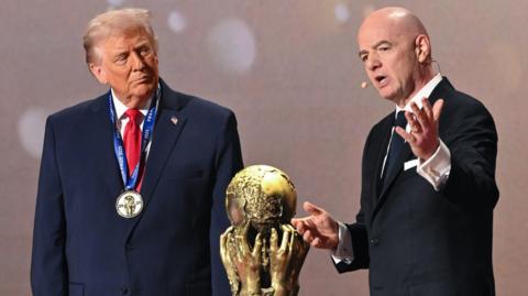 Fifa president Gianni Infantino awarded US President Donald Trump the inaugural Fifa Peace Prize in December prior to the draw for the 2026 World Cup