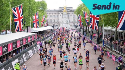 Runners taking part in the London Marathon.