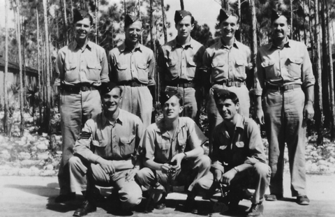 Black and white photo of Stan Kearney's RAF crew