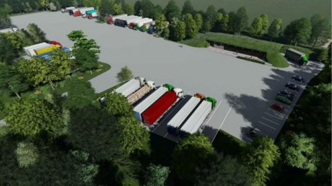 The lorry park proposed