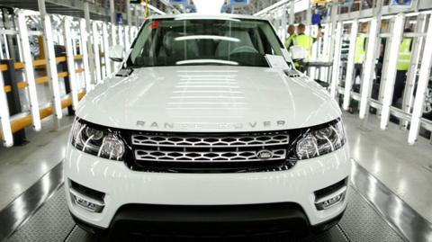 A Range Rover Sport SUV sits in a final inspection area at Tata Motors Ltd.'s Jaguar Land Rover vehicle manufacturing plant