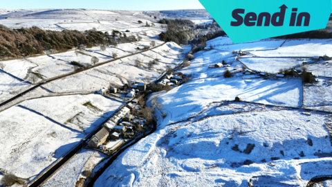 snow on fields in northumberland