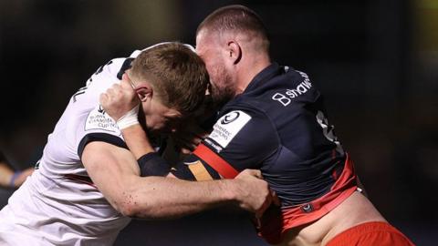 Jack Willis (left) grapples with brother Tom Willis