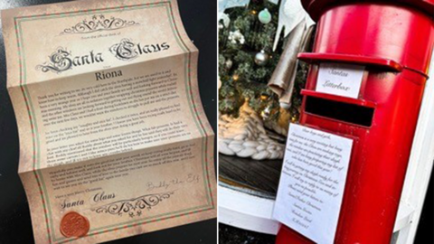 Santa letterbox and a reply letter from Father Christmas