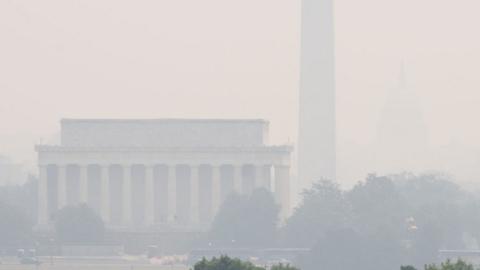 Washington DC under wildfire smoke