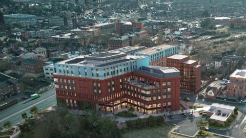 Aerial shot of Derby Business School