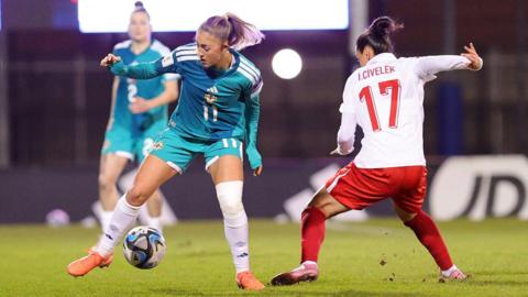 Danielle Maxwell in action against Turkey