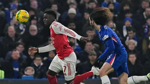 Arsenal's Bukayo Saka against Chelsea