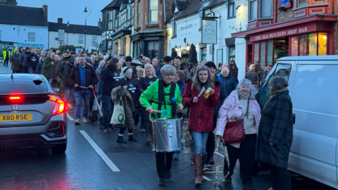 Demonstrators in Broseley