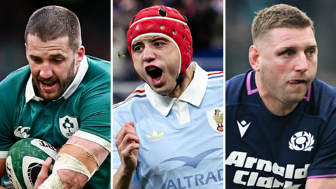 Stuart McCloskey, Louis Bielle-Biarrey and Finn Russell