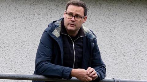 Rob Edwards pictured at Haverfordwest's Bridge Meadow