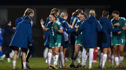 Northern Ireland celebrating