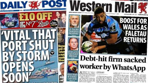 Daily Post and Western Mail front pages
