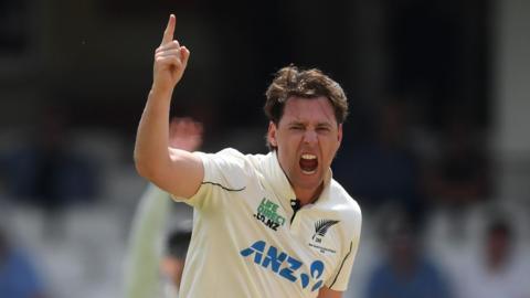 New Zealand bowler Matt Henry roars