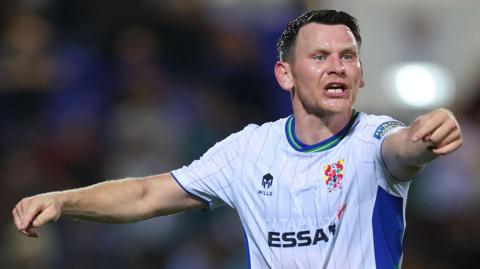 Connor Jennings in action for Tranmere Rovers this season