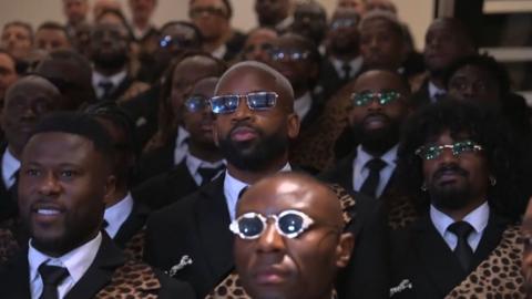 A group of players of the Democratic Republic of Congo display their outfits designed by Alvin Junior Mak