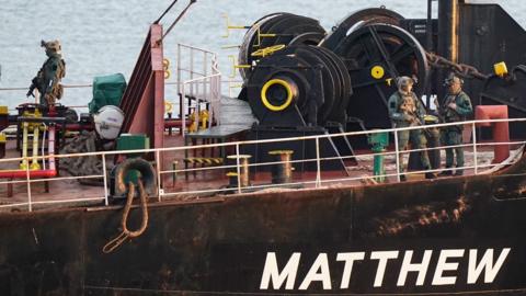 Army Rangers on board the MV Matthew 