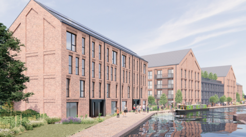 Artist impression of homes along the canal 