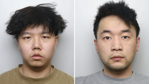 Two police custody pictures of men in their 20s