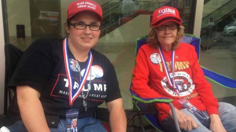 The unlikely friends slept on the pavement to see Trump speak