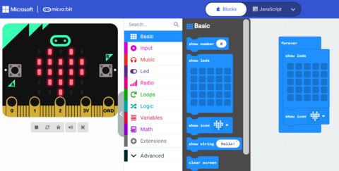 Image of the MakeCode platform