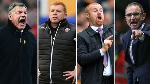 Sam Allardyce, Neil Lennon, Sean Dyche, Martin O'Neill