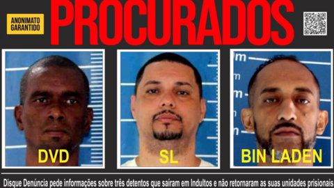 Picture of three inmates from Rio de Janeiro.