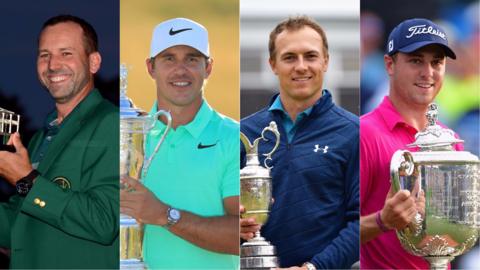 Sergio Garcia, Brooks Koepka, Jordan Spieth and Justin Thomas