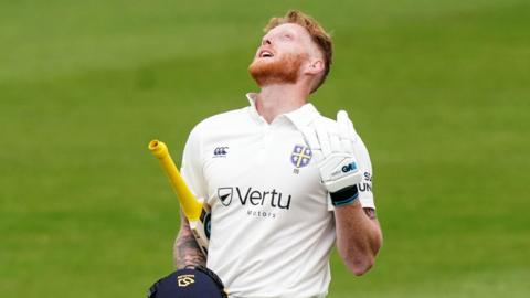 Ben Stokes celebrates his century