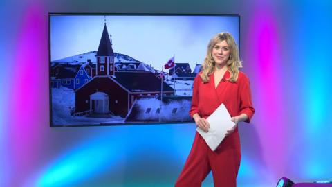 Jenny on the Newsround set