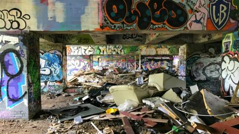 Flytipping under A40 bridge